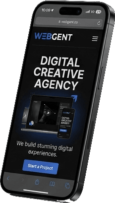 Webgent mobile experience on smartphone screen